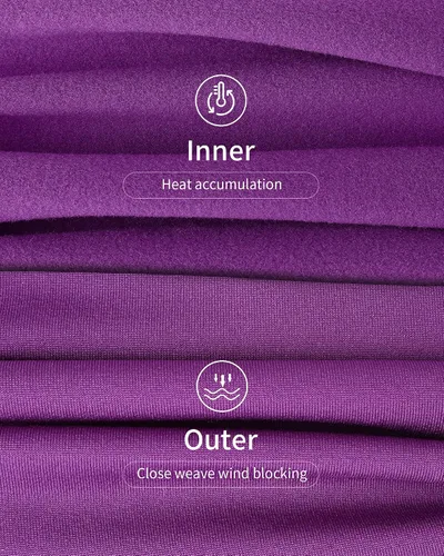 Vista 3 de WEERTI - Ropa interior térmica para mujer, calzoncillos largos con forro de vellón, capa base, parte superior e inferior para clima frío