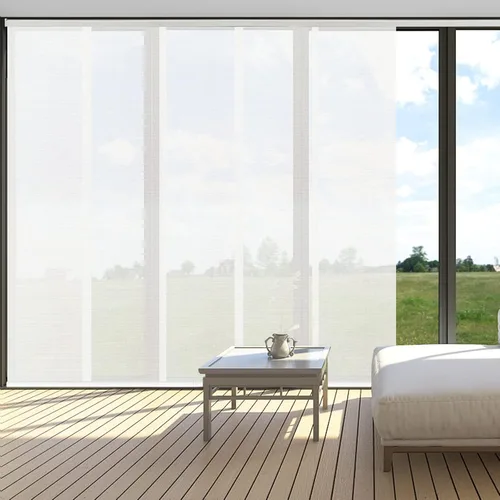 Vista 9 de LETAU Paneles deslizantes sin cordón, persianas de tela transparente, reducen el deslumbramiento solar, persianas verticales con protección UV