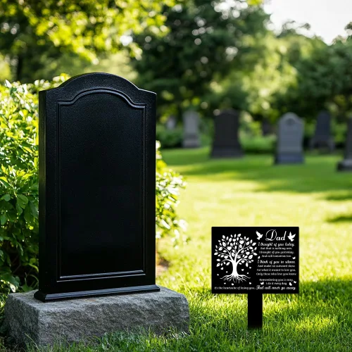 Vista 4 de GLOBLELAND Estaca rectangular de paloma de árbol para el padre, placa conmemorativa, estaca acrílica impermeable para jardín de condolencias