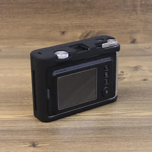 Vista 4 de Rieibi Mini EVO Case - Funda protectora de silicona para cámara instantánea Fuji Mini EVO - Funda ligera de goma suave para Fujifilm evo - Negro