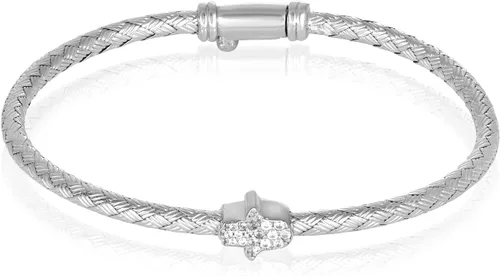 Vista 7 de Alef Bet by Paula Hamsa Hand Bracelet Sterling Silver for Women Worn for Protection and Abundant Blessings Beautiful Design for Everyday Wear