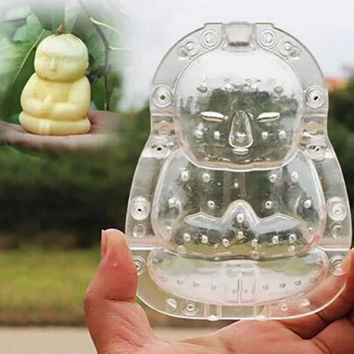 Vista 2 de GANAZONO Buddha Fruit 4.92 x 3.74 x 2.36 pulgadas transparente PC material moldeador herramienta para jardín frutas verduras cultivo diversión