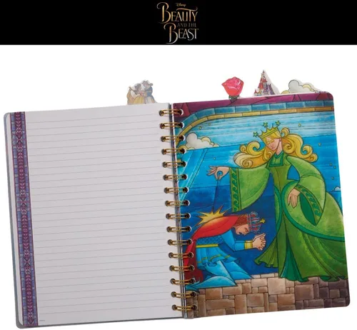 Vista 7 de Innovative Designs Disney Beauty and The Beast Journal Notebook, Spiral Bound, 96 Lined Pages, 8 x 7 inches Princess Belle and Beast Vinyl Cover