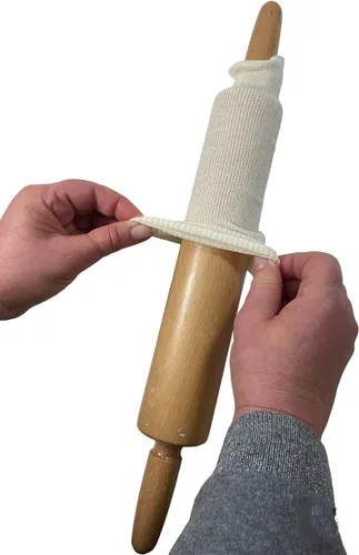 Vista 9 de Regency Wraps Cubierta de rodillo para enrollar masa antiadherente, 100% algodón absorbe el exceso de harina para que los pasteles salgan ligeros