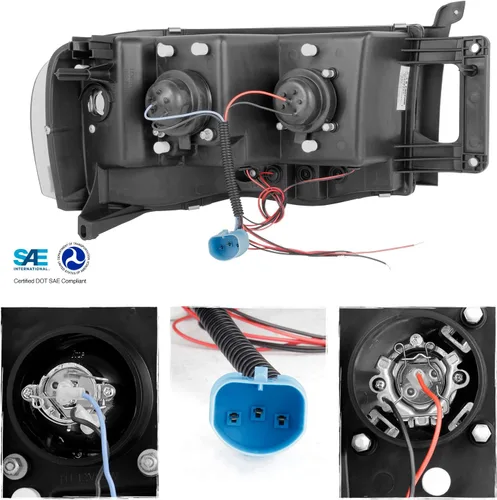 Vista 2 de AKKON - Para Dodge Ram 1500 2002-2005 2003-2005 Ram 2500 3500 Smoke Dual Proyector LED Juego de faros delanteros Smoke Housing