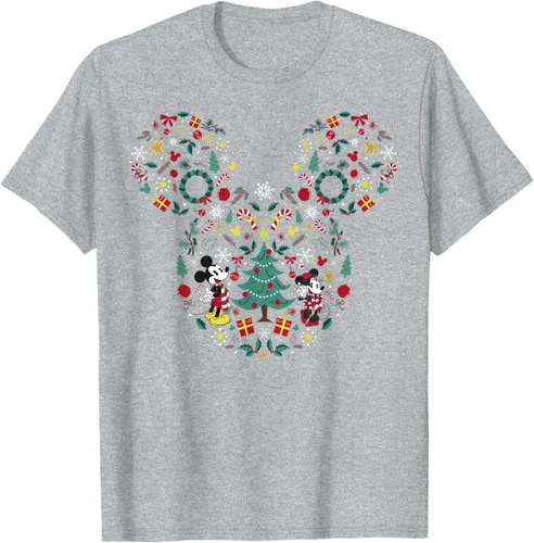 Vista 4 de Disney Mickey y Minnie Mashup Navideño Camiseta de Manga Corta Negro