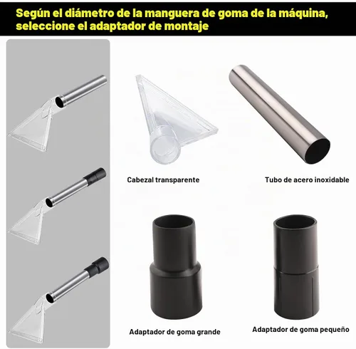 Vista 3 de Herramienta de accesorio para extractor de aspiradora de alfombras, limpieza de tapicería transparente al vacío, detalles de automóvil, convierte