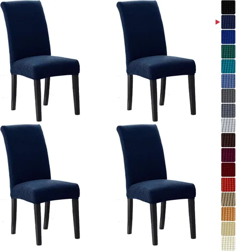 Vista 73 de Juego de 2 fundas para sillas de comedor, fundas elásticas para sillas de comedor, fundas para sillas de cocina de jacquard texturizadas, decoración