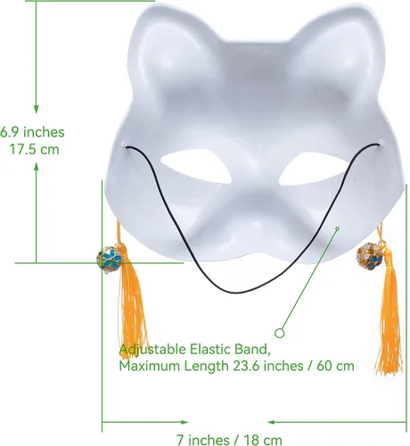 Vista 10 de 3 piezas de Kitsune Inu Boku zorro gato lindo cosplay media máscara de Navidad