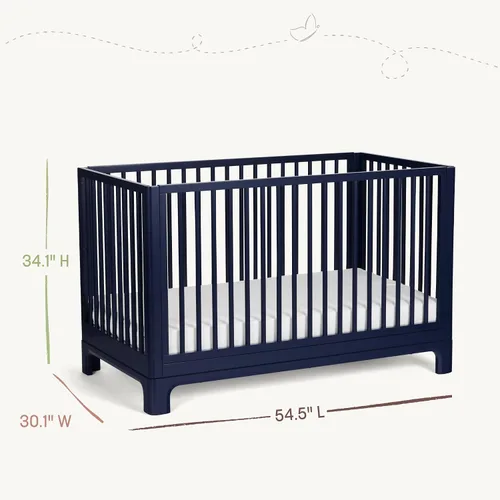 Vista 5 de Little Seeds Posey - Cuna convertible 4 en 1, color azul oscuro