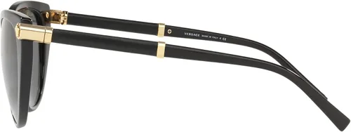 Vista 2 de Versace Gafas de sol para mujer, marco negro, lentes gris oscuro, 2.165in