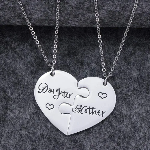 Vista 2 de iJuqi Collar de regalo para madre e hija, 2 collares para mamá de hija, regalos para mamá, regalos para hija, regalos para Navidad, Día de la Madre