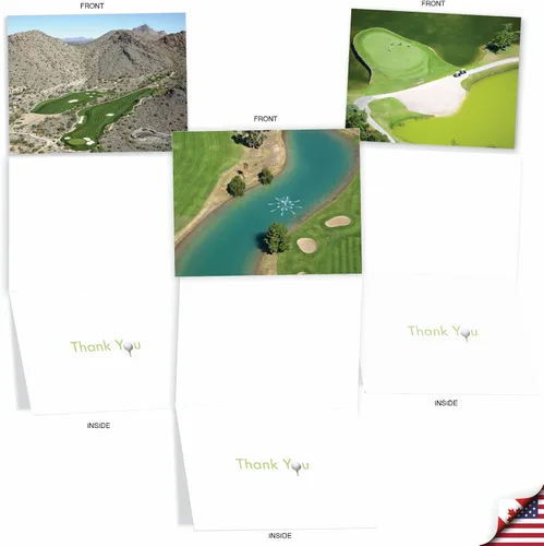 Vista 3 de The Best Card Company Juego de 10 tarjetas de agradecimiento surtidas de 4 x 5.12 pulgadas con sobres (10 diseños, 1 cada uno) tarjetas de golf