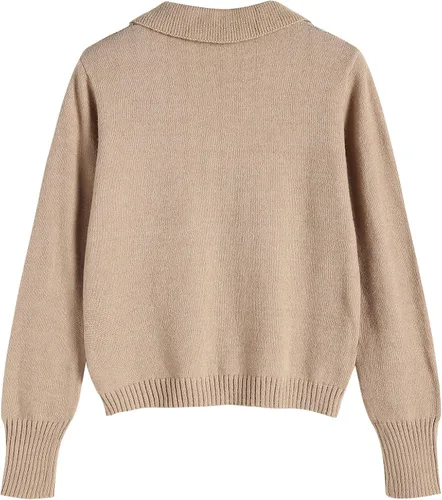 Vista 2 de Suéter Zaful de punto, con cuello en V, patrón de rombos, para mujer