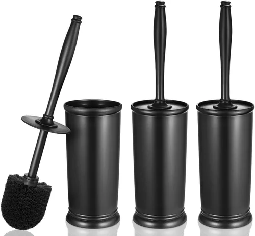 Vista 12 de Juego de Portaescobillas para Inodoro: Cepillo Limpiador de Inodoro de Limpieza Profunda para Bordes con Soporte para Baño Rv - Accesorios B-bronce