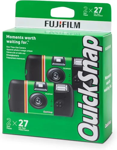 Vista 3 de Cámara de película Fujifilm QuickSnap Flash 400 de un solo uso de 35mm con flash, 27 exposiciones, paquete de 8