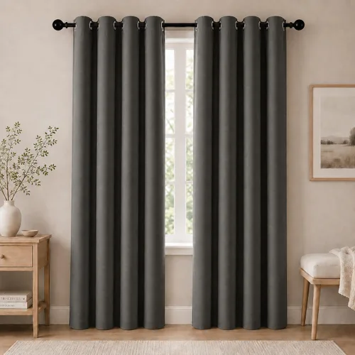Vista 59 de Cortinas de oscurecimiento de habitación de 45 pulgadas de largo para dormitorio y sala de estar, cortinas térmicas aislantes con ojales