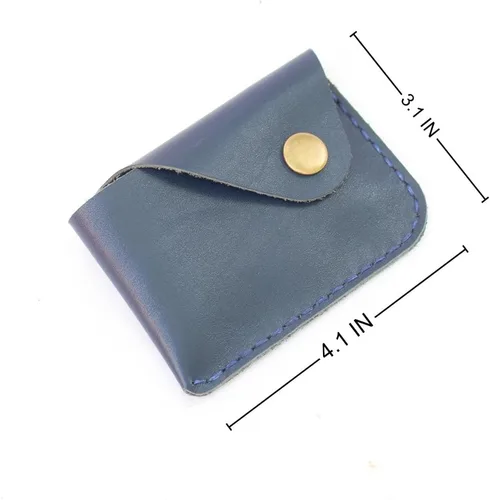 Vista 27 de Leather Card Holder Wallet, Compact Design with Slots for Cards and Cash (light brown)