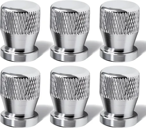 Vista 48 de 4 piezas de tapas de vástago de válvula de neumático de automóvil, tapas de válvula de aire de neumático a prueba de fugas de aleación de aluminio