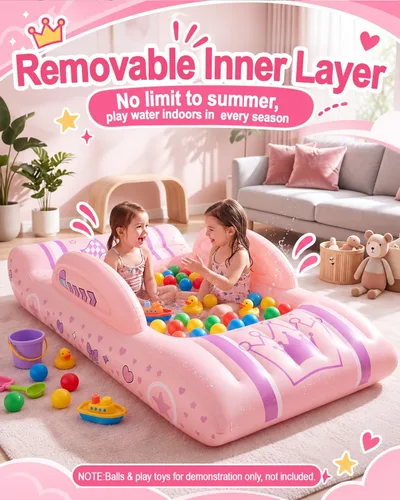 Vista 4 de Pafolo Cama inflable para niños, cama de viaje para niños con rieles