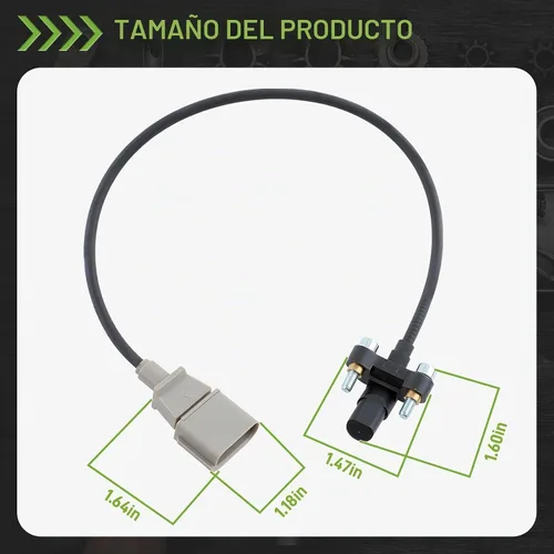 Vista 4 de 07K906433B Sensor de posición del cigüeñal compatible con Volkswagen Jetta 2005-2014 5 cilindros 2.5L motor compatible con Golf 2010-2014 compatible