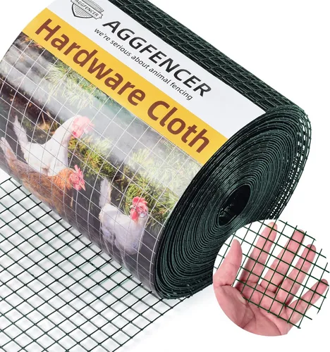 Vista 10 de Tela Metálica Negra de 8 pulgadas x 25 pies, Malla de Alambre de 1/2 pulgada 19Ga Recubierta de PVC y Vinilo, Rollo de Cercado de Alambre de Pollo