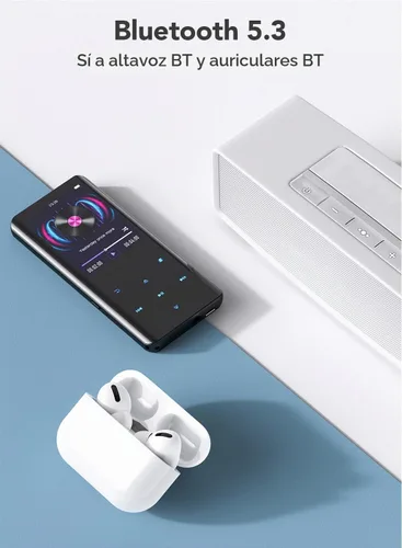 Vista 2 de AGPTEK Reproductor MP3 de 32 GB con Bluetooth 5.3, A19X pantalla curva de 2.4 pulgadas, reproductor de música portátil con bocina, sonido sin Negro