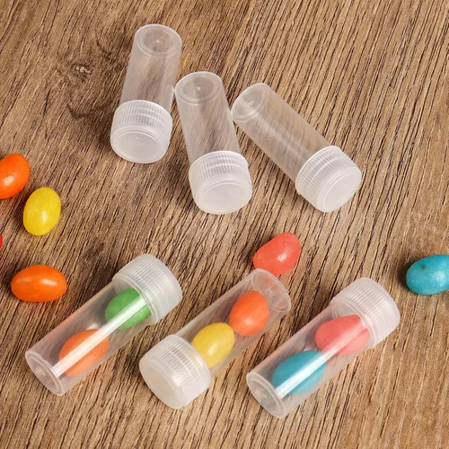 Vista 5 de 120 botellas de plástico de 0.2 fl oz para almacenamiento de viales, mini estuche de almacenamiento transparente con tapa, recipiente