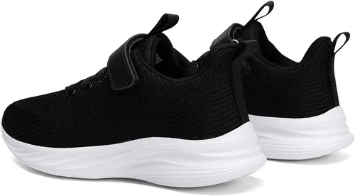 Vista 5 de Zapatos negros para niños y niñas, zapatillas de tenis para niños, zapatos escolares para niños pequeñosniños grandes
