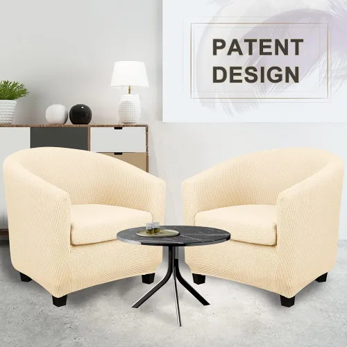 Vista 7 de Lellen Funda para silla de club con funda de cojín de asiento, fundas de sofá, fundas redondas para silla de bañera, funda protectora de sillón