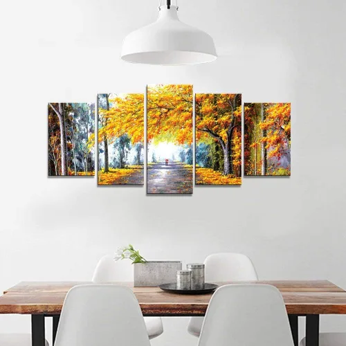Vista 7 de Wieco Art Lienzo Giclée Impresiones de Arte de Pared Otoño Amor por Pinturas al óleo Reproducción para Dormitorio Cocina Decoración del Hogar