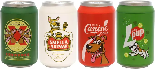 Vista 3 de SILLY SQUEAKERS Lata de cerveza, juguete para perros, 100% vinilo. Hecho duradero y fuerte. Juguete novedoso y flotadores (Barkate 2 unidades)