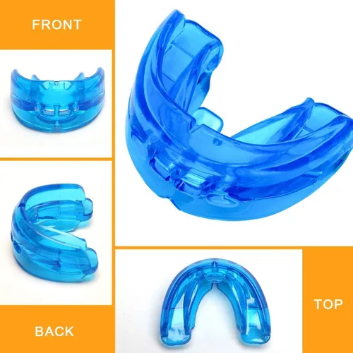 Vista 5 de Coolrunner Protector bucal de doble apoyo, protector bucal deportivo para jóvenes, protector bucal para jóvenes para protección de dientes