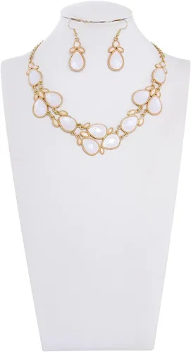 Vista 8 de Firstmeet - Conjunto de collar de resina brillante con aretes