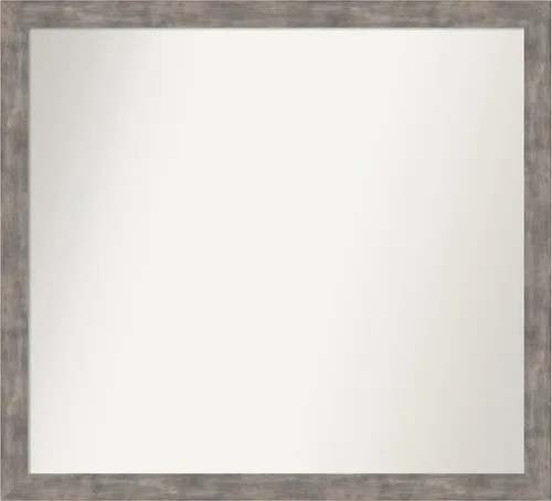 Vista 22 de Amanti Art Silver Bathroom Mirror for Over Sink, 26x45 Custom Made Marred Pewter Rectangle Vanity Mirror, Oversize Casual Wood Frame, Hangs Estaño