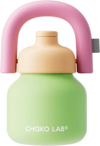 Vista 15 de CHAKO LAB Botella de agua con popote y asa de transporte, forro de cerámica al vacío de boca ancha, reutilizable, a prueba de fugas y sin BPA, 33