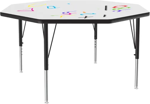 Vista 23 de Correll - Mesa rectangular de 24 x 36 pulgadas, mesa de actividades superior de borrado en seco, altura ajustable (19 a 29), laminado de alta