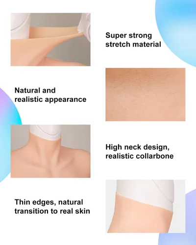 Vista 5 de Body de silicona con pecho muscular realista para hombre para cosplay, accesorios de Halloween