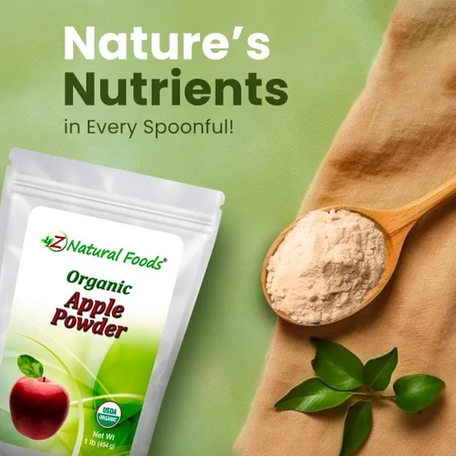 Vista 4 de Z Natural Foods Polvo de manzana orgánico, polvo de superalimento para apoyo digestivo y aumento de energía, ideal para jugos, batidos y recetas