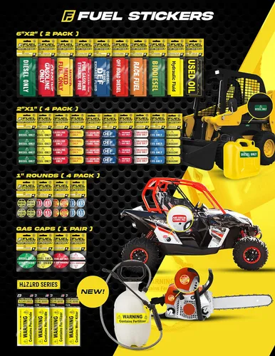 Vista 4 de Fuel Stickers - Adhesivo diésel, a prueba de clima, ultra duradero, multiuso, etiqueta de combustible de 1 pulgada por Fuel Stickers - Hecho