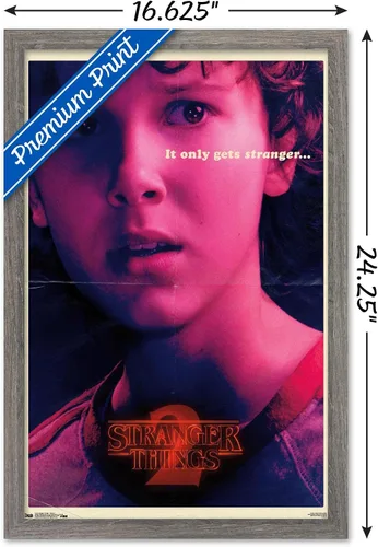 Vista 3 de Trends International Netflix Stranger Things: Season 2 - Póster de pared de Once de 22.4 pulgadas de largo x 14.7 pulgadas, versión enmarcada