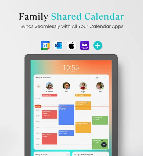 Vista 3 de Cozyla Mate Calendario Digital+ 2: Calendario de pared con pantalla táctil de 24 pulgadas, tabla de tareas personalizable, panel inteligente