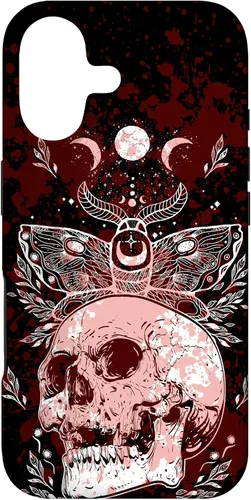 Vista 32 de Death Moth Gothic Dark Witch Occult Wiccan Goth Moon Pattern Case for iPhone 16