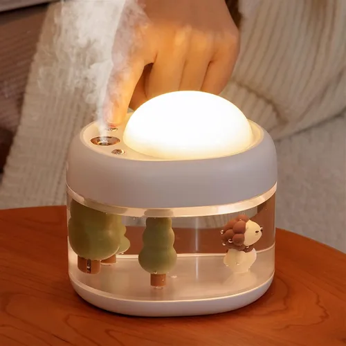 Vista 5 de HASMI Humidificadores para dormitorio lámpara de proyección humidificador de aire inalámbrico 2000 mAh batería recargable proyector USB