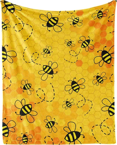 Vista 7 de Manta de abeja para niños, suave, mullida y acogedora, 30 x 40 pulgadas, manta de regazo para sofá, oficina, color negro, lindas mantas cálidas