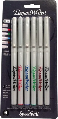 Vista 7 de Set de 6 marcadores de punta mediana para caligrafía Speedball Elegant Writer