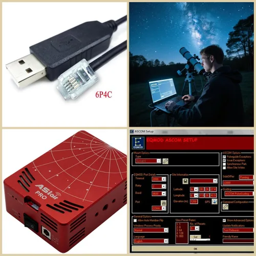 Vista 4 de Cable de control RJ11 para Skywatcher HC, cable de consola USB a RJ11 para controlador manual Skywatcher y Celestron NexStar 127SLT (6 pies/5.9 ft).