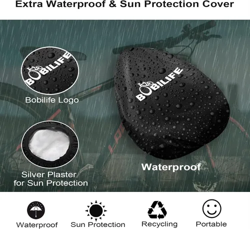 Vista 6 de Cojín de gel grueso y ancho para asiento de bicicleta con funda impermeable - Cómodo cojín de silicona de espuma viscoelástica para asiento