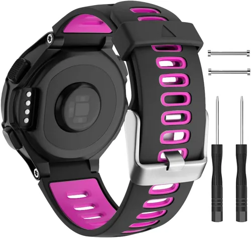 Vista 11 de ISABAKE Correa de reloj de repuesto para Garmin Forerunner 735XT/Approach S20 S5 S6 Correa de silicona suave con hebilla de metal compatible