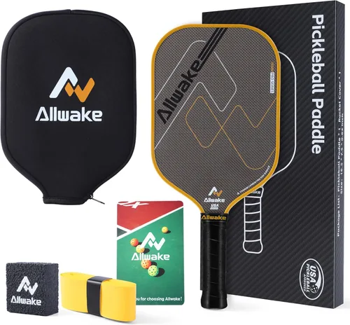 Vista 6 de Palas de Pickleball, Juego de palas de fibra de carbono híbridas de titanio 3K, pala de pickleball aprobada por USAPA con control y potencia